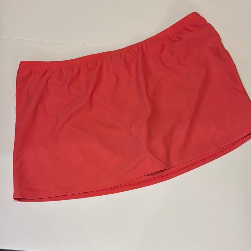 Fun Bright Coral St John’s Bay Women's Swim Skirt With Shorts Size 16